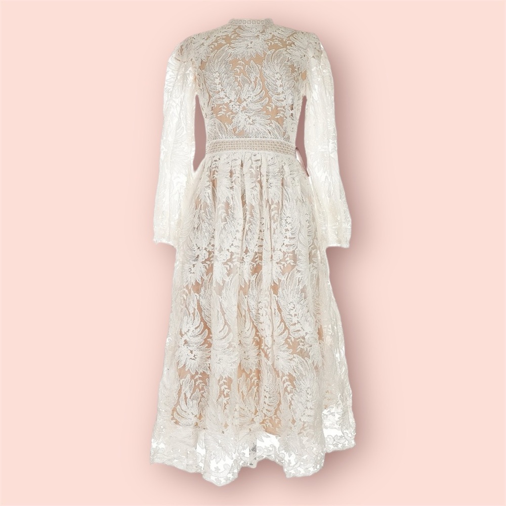 Ivy City Co Naples Lace Long Sleeve Midi Dress - Picture 3 of 6
